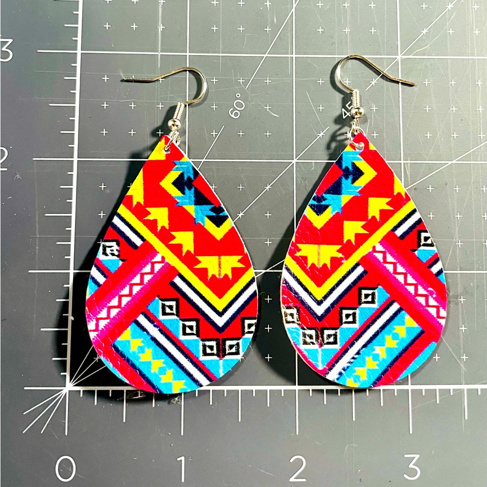Faux leather earrings
